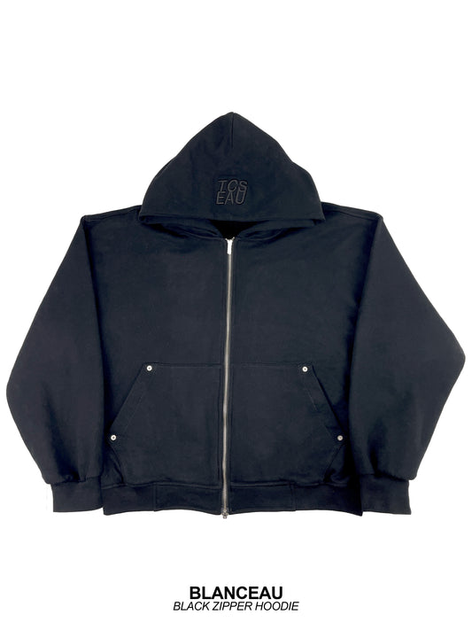 BLANCEAU - Black Zipper Hoodie