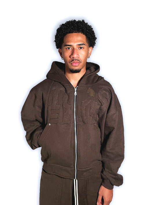 BLANCEAU V2 - Cocoa Brown Zipper Hoodie