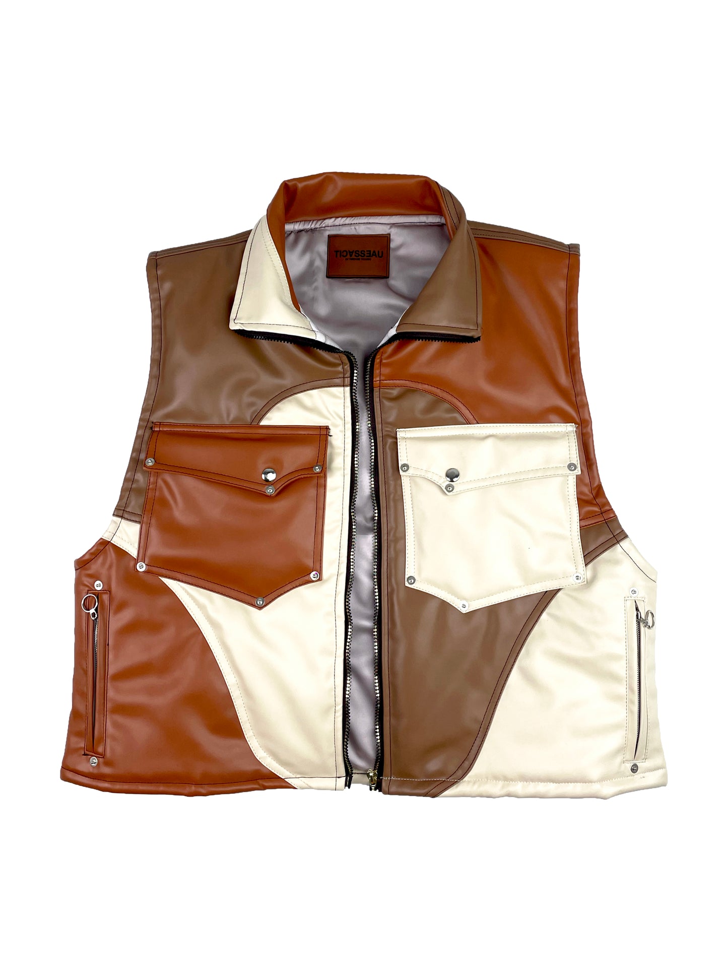 COKLATERIA - Leather Puffer Vest