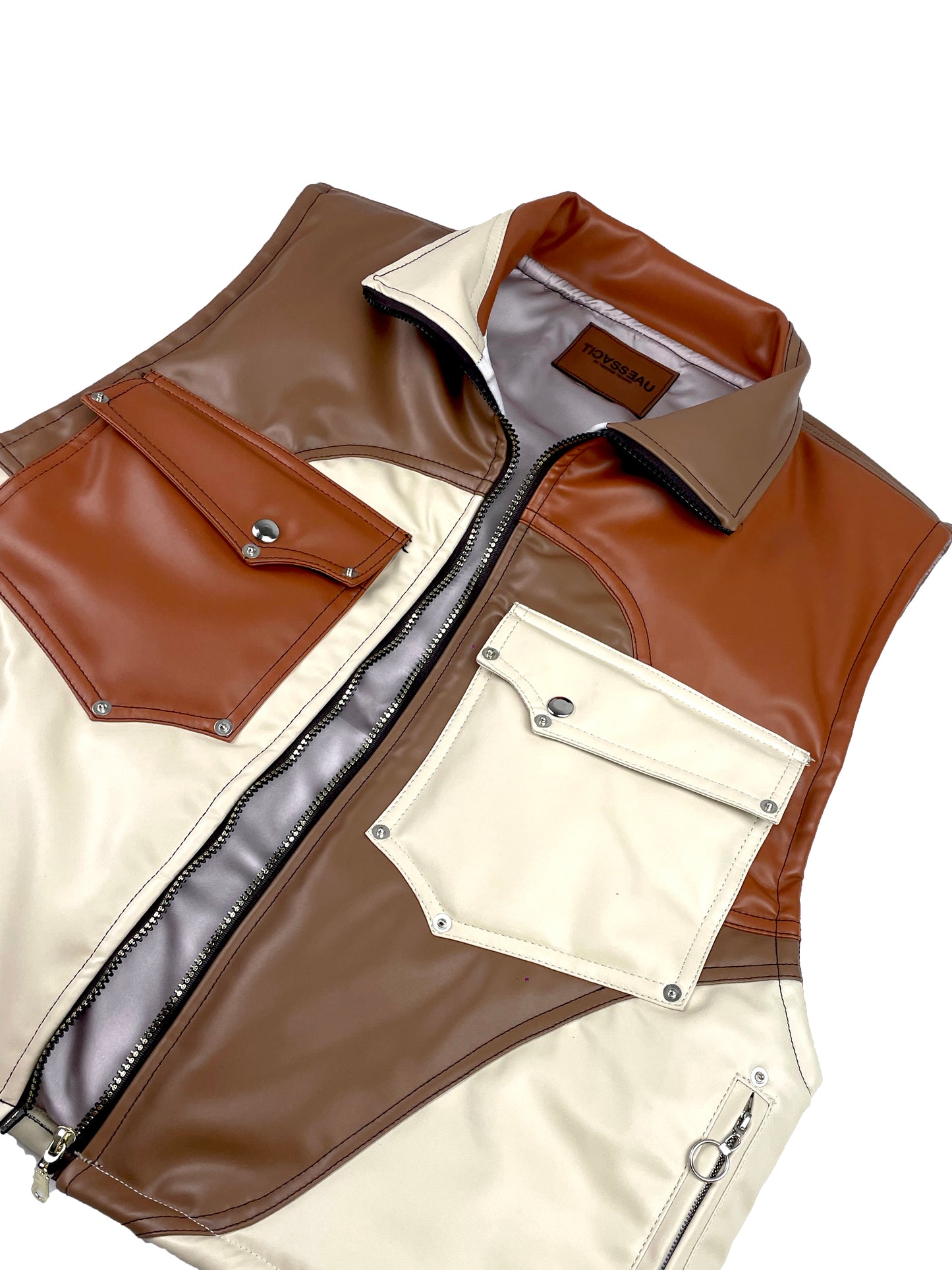 COKLATERIA - Leather Puffer Vest