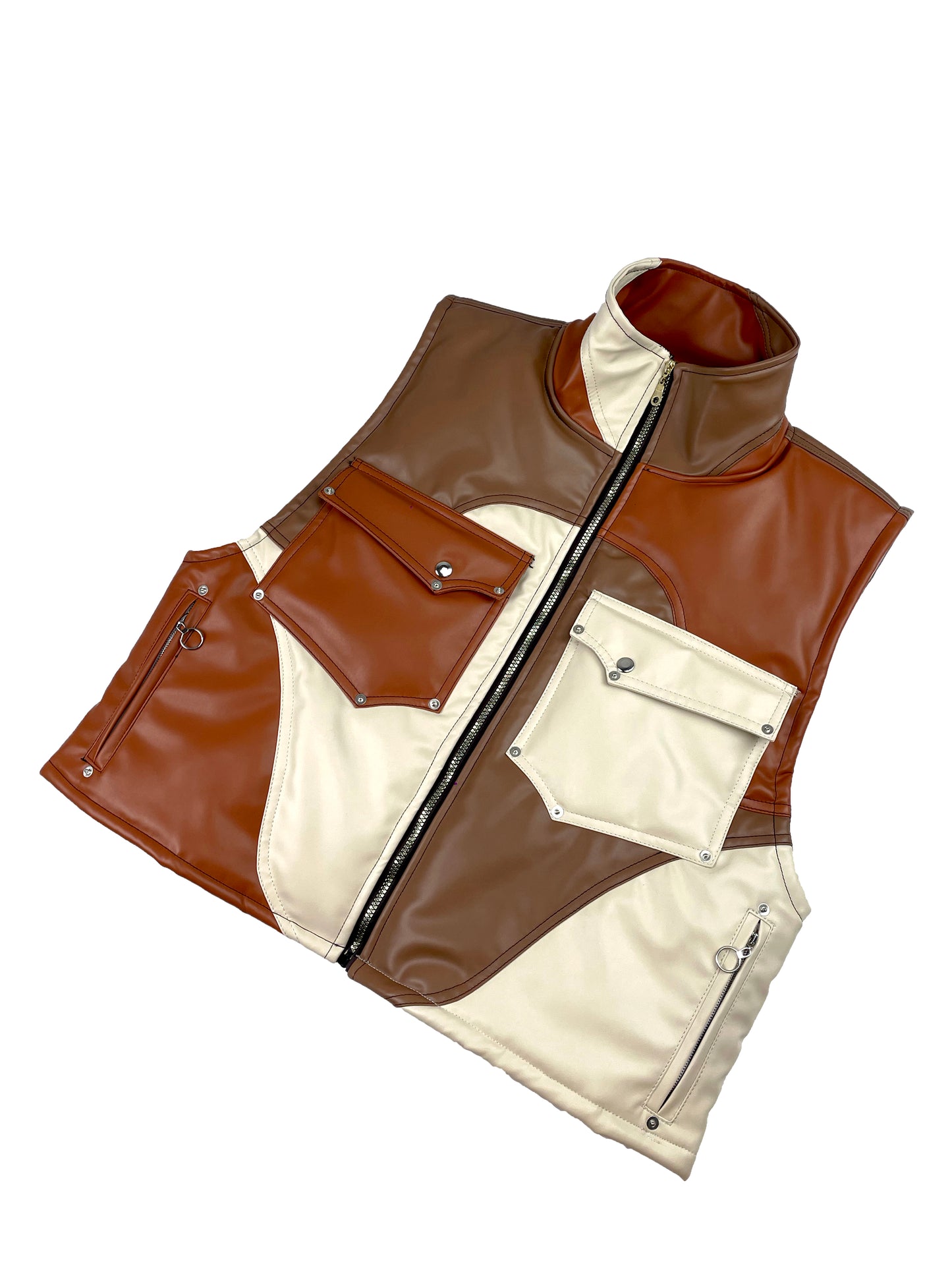 COKLATERIA - Leather Puffer Vest