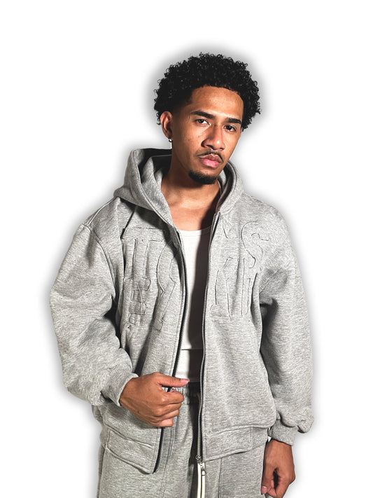 BLANCEAU V2 - Cloud Gray Zipper Hoodie