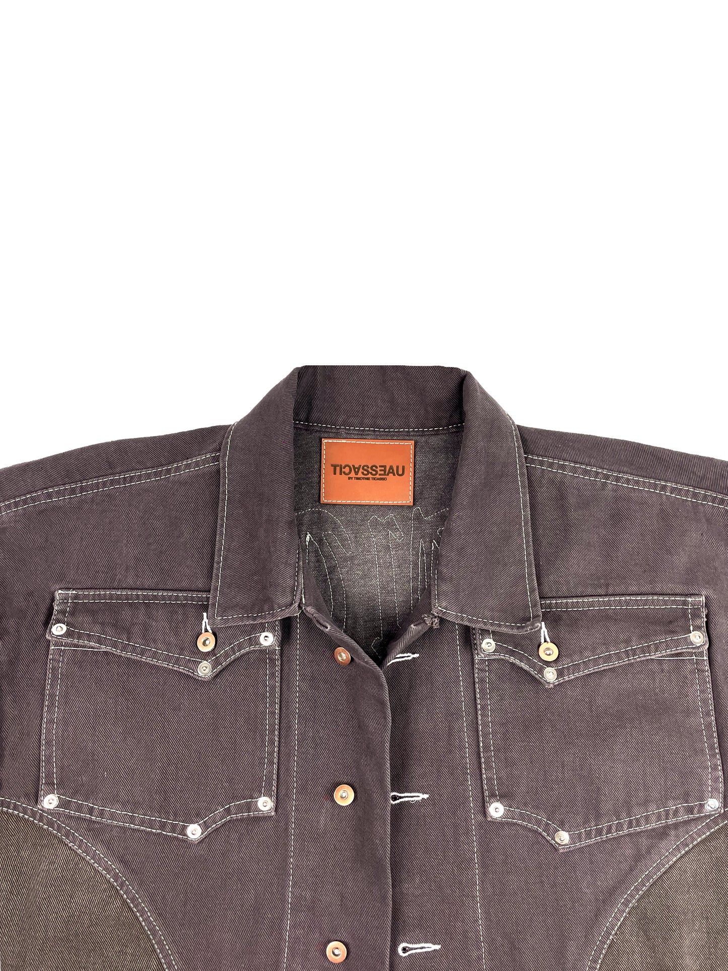 HAZELTUN - Brown Two Tone Denim Jacket