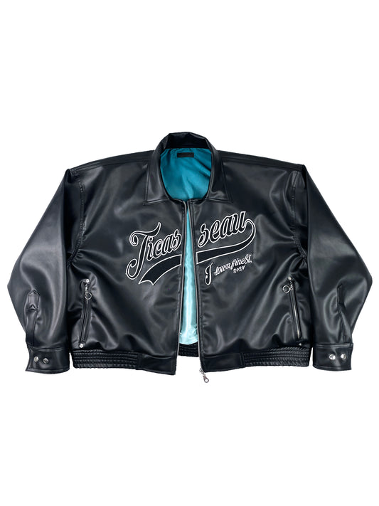 J-TOWN FINEST - Cropped Leather Jacket