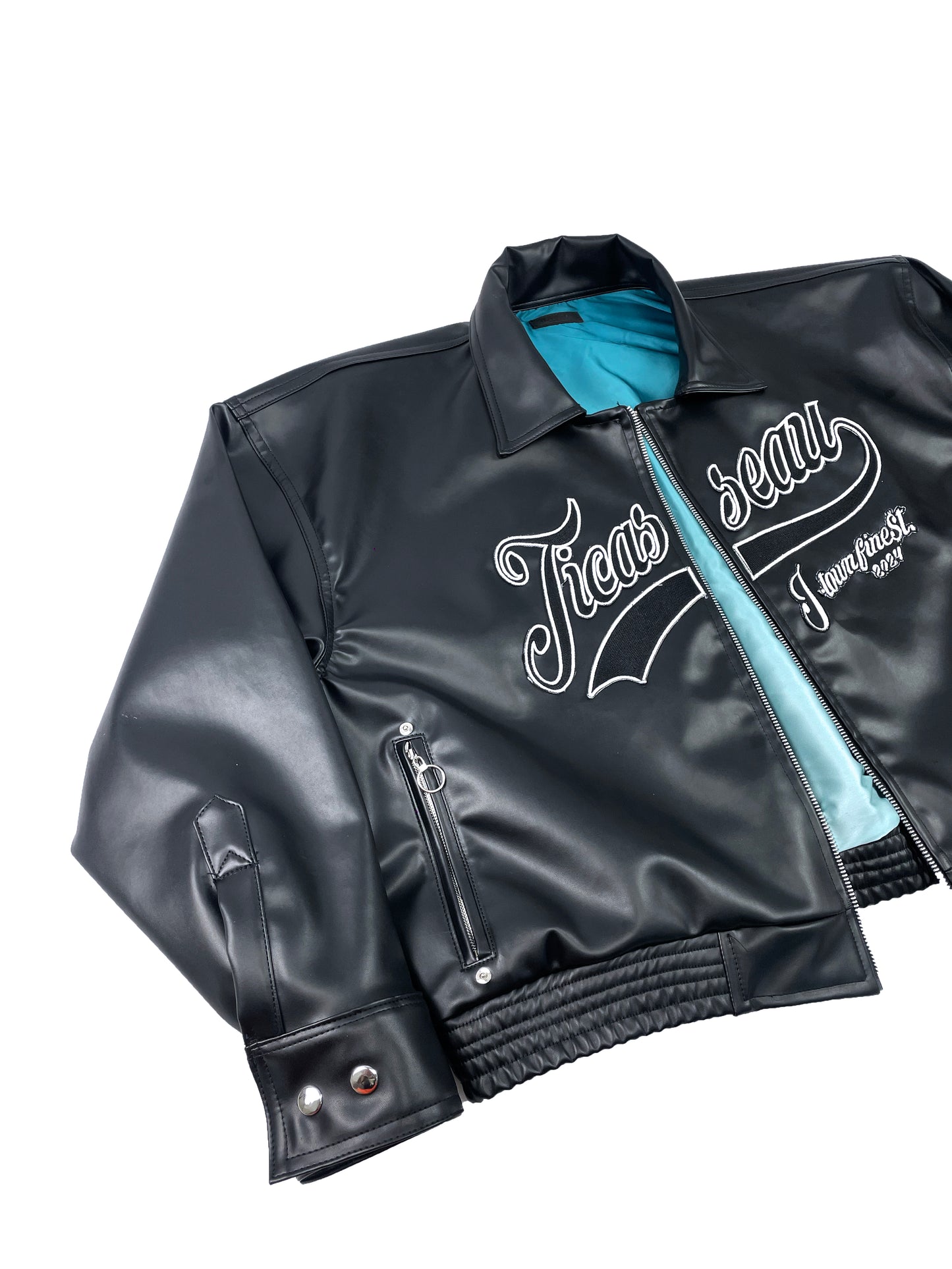 J-TOWN FINEST - Cropped Leather Jacket