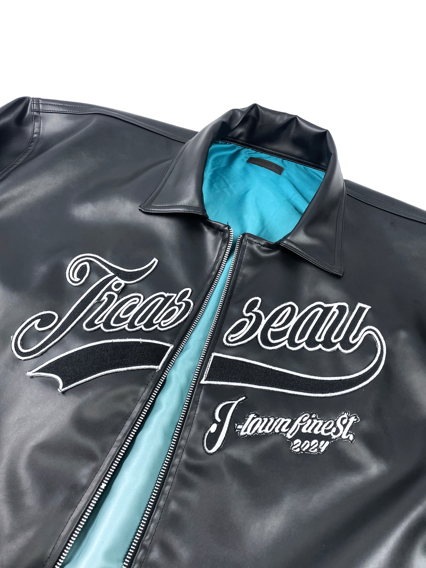 J-TOWN FINEST - Cropped Leather Jacket