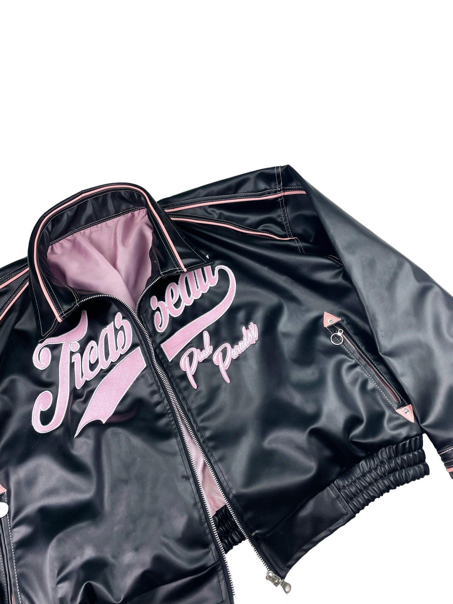 PINK PARADOX - Cropped Leather Jacket