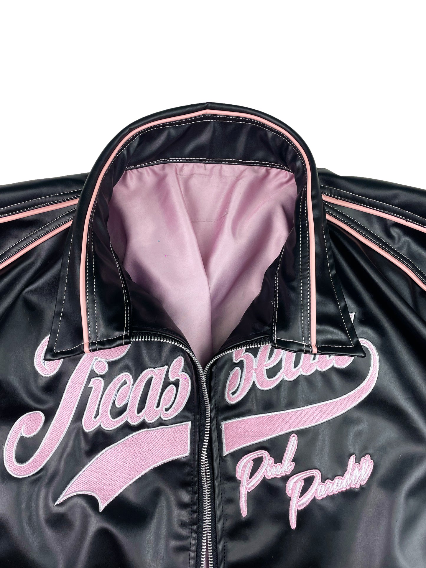 PINK PARADOX - Cropped Leather Jacket