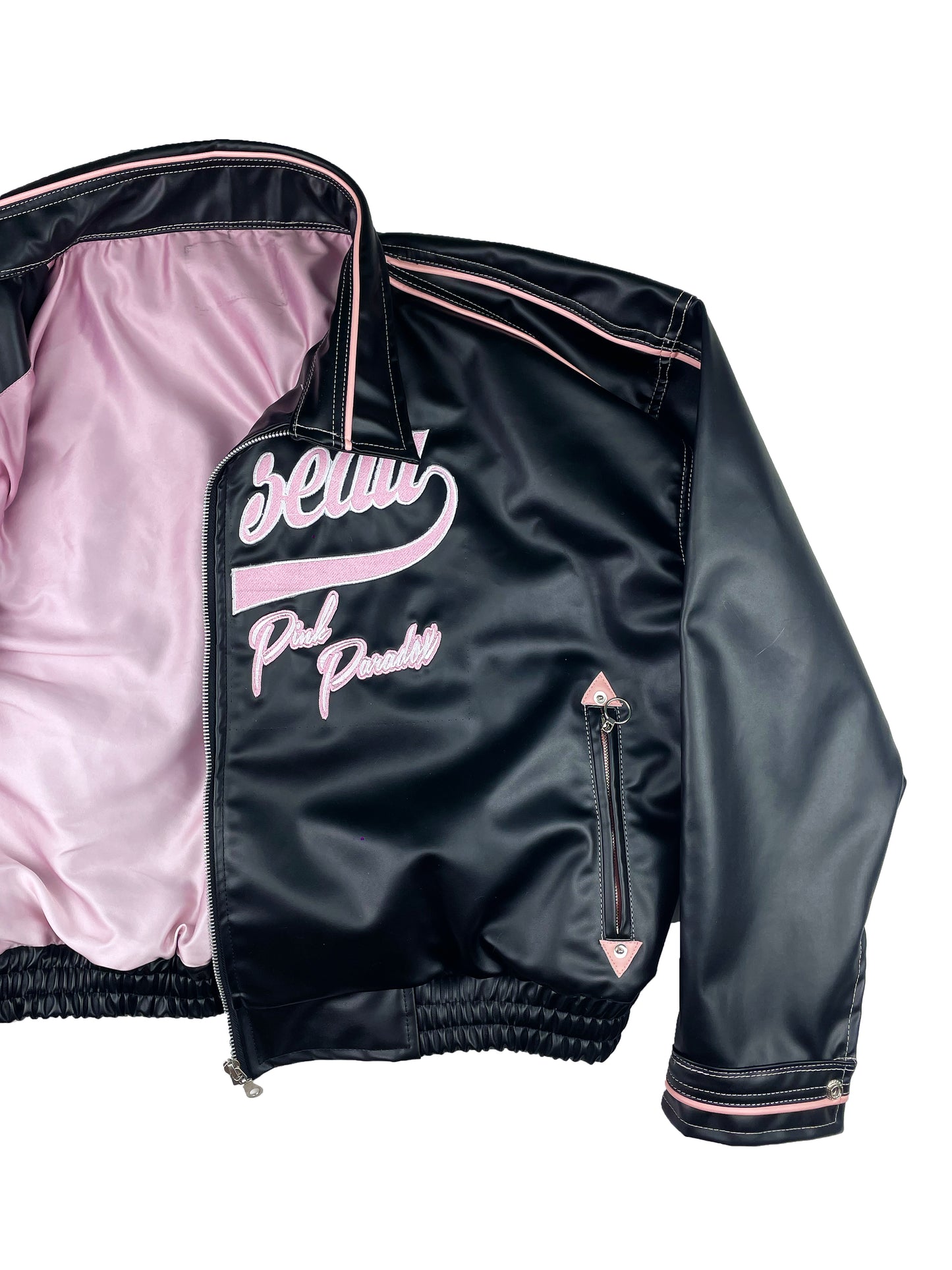 PINK PARADOX - Cropped Leather Jacket