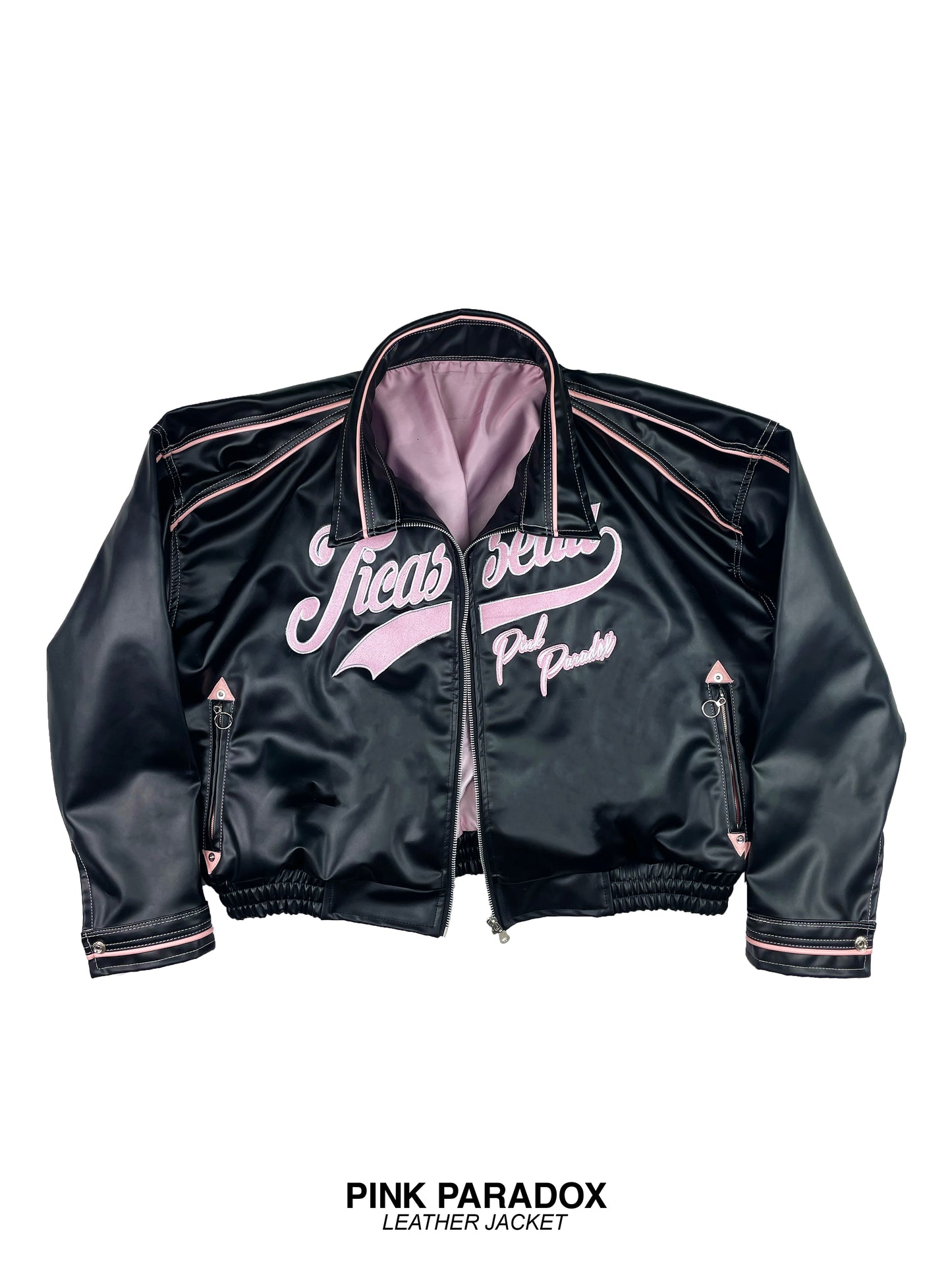 PINK PARADOX - Cropped Leather Jacket