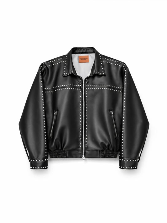 SILENT SERPENT - Studded Leather Jacket