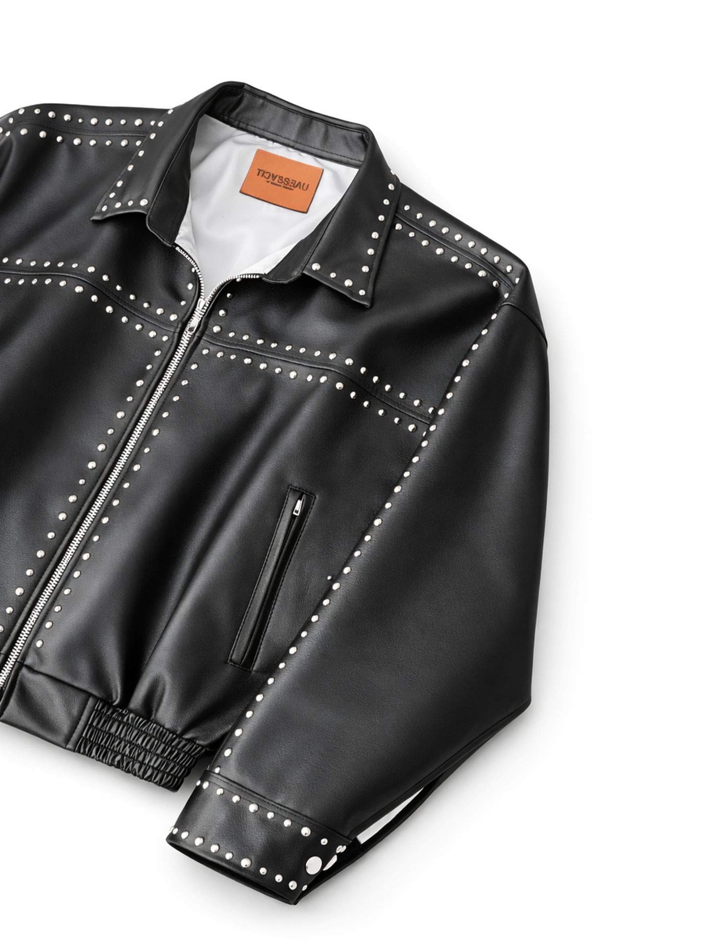 SILENT SERPENT - Studded Leather Jacket