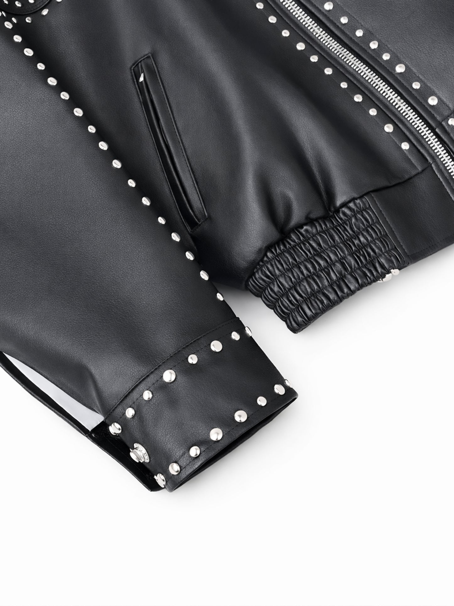 SILENT SERPENT - Studded Leather Jacket