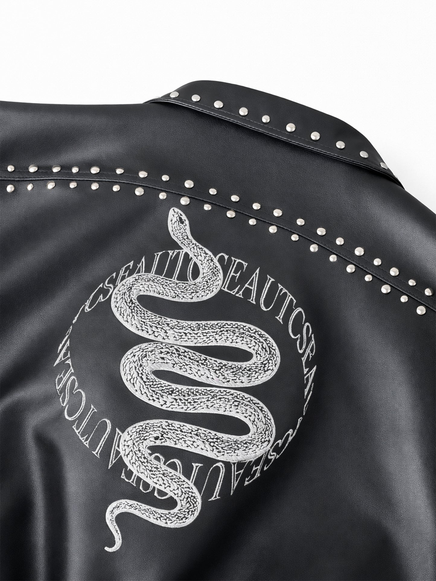 SILENT SERPENT - Studded Leather Jacket