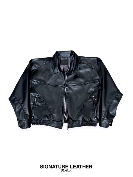 SIGNATURE LEATHER 1.0 - Leather Cropped Jacket